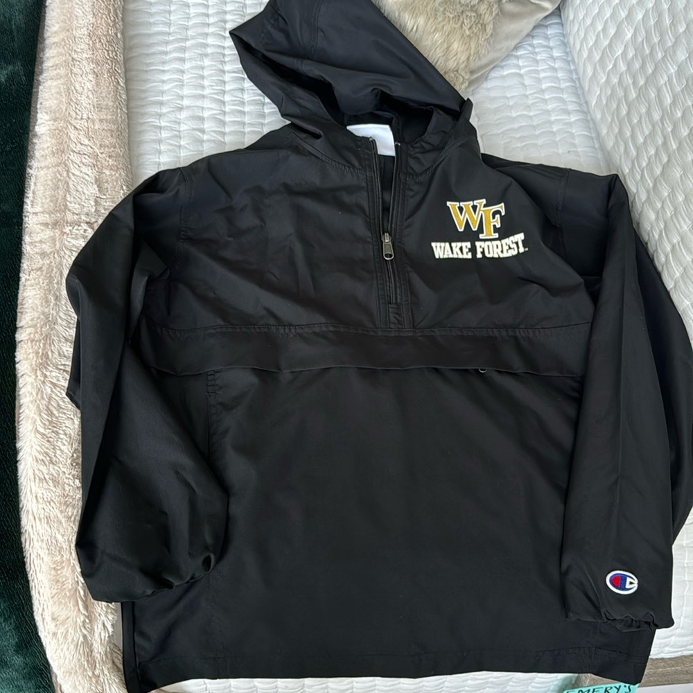 Wake Forest Champion Rain Jacket hoodie size youth, large